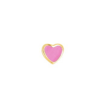 Nordahl's Ørestik hjerte med lyserød emalje i forgyldt sølv 